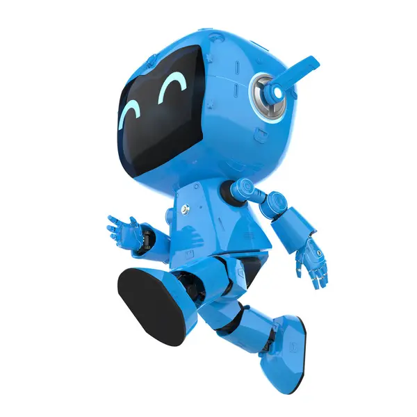 Renderização Bonito Pequeno Robô Assistente Inteligência Artificial Pessoal Com Desenho — Fotografia de Stock