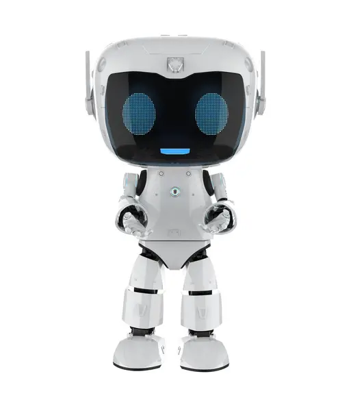 Rendering Niedlich Und Kleine Künstliche Intelligenz Persönlicher Assistent Roboter Mit Stockbild