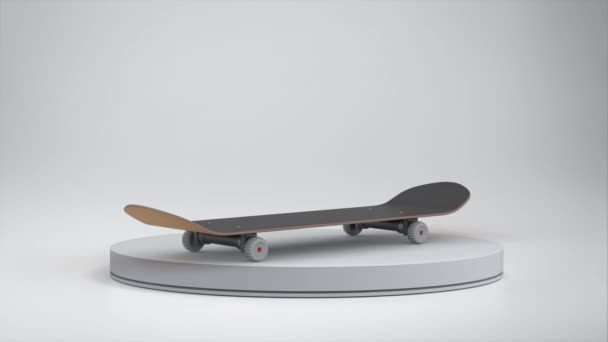 Rendering Uno Skateboard Spin Sul Palco Filmato — Video Stock