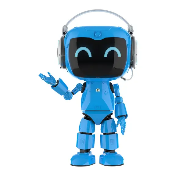 Rendering Chatbot Personal Assistant Robot Chat Headphone — Stock Photo, Image