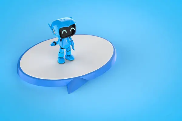 Rendering Chatbot Personal Assistant Robot Chat Speech Bubble Royalty Free Stock Images