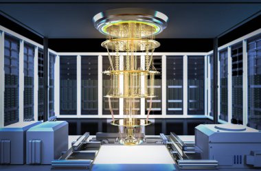 Sunucu odasında kuantum bilgisayar makinesiyle kuantum sunucu ağı oluşturuluyor