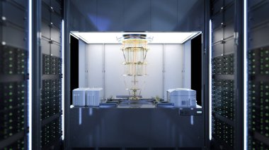 Sunucu odasında kuantum bilgisayar makinesiyle kuantum sunucu ağı oluşturuluyor