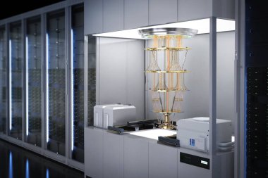 Sunucu odasında kuantum bilgisayar makinesiyle kuantum sunucu ağı oluşturuluyor