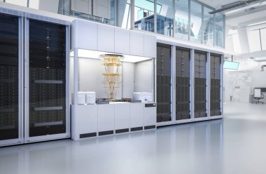 Sunucu odasında kuantum bilgisayar makinesiyle kuantum sunucu ağı oluşturuluyor