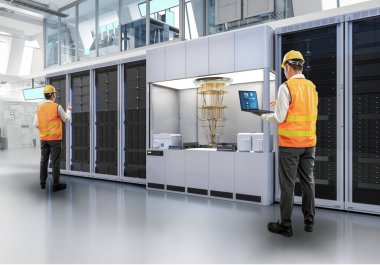 Mühendisle kuantum mühendisliği teknolojisi kalkan içinde kuantum bilgisayar makinesi geliştirir