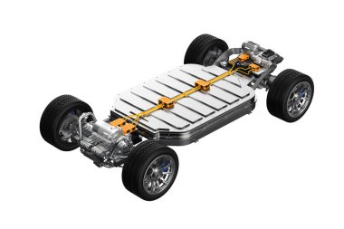 3 boyutlu elektrikli araç bataryası ya da lityum iyon çanta hücre modülü.