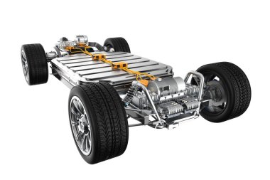 3 boyutlu elektrikli araç bataryası ya da lityum iyon çanta hücre modülü.