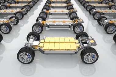 3D işlemeli altın elektrikli araç bataryası veya alt takımlı lityum iyon hücre modülü