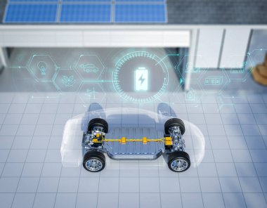 Çatıdaki 3 boyutlu güneş paneli her vagonlu ev garajı için elektrik üretiyor