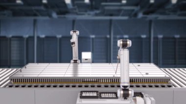 Robot kollar tarafından üretilen Li-ion veya şarj edilebilir pil