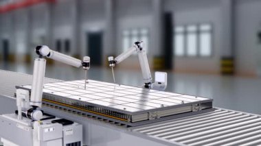 Robot kollar tarafından üretilen Li-ion veya şarj edilebilir pil