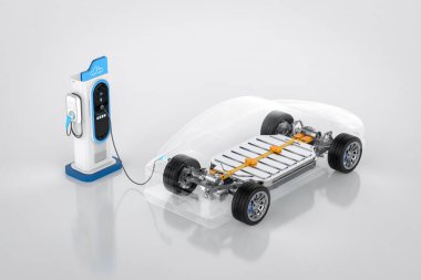 Şarj istasyonunda her arabanın veya elektrikli aracın 3D görüntülenmesi