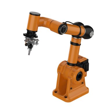 robotik kol üzerinde beyaz izole kaynak 3d render
