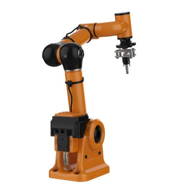 robotik kol üzerinde beyaz izole kaynak 3d render