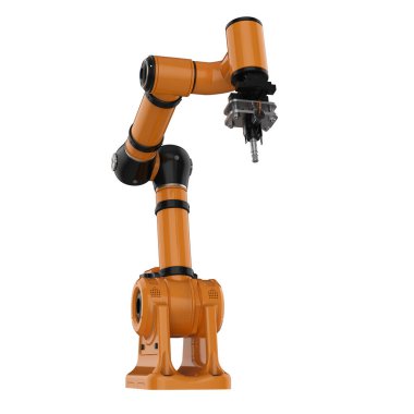 robotik kol üzerinde beyaz izole kaynak 3d render