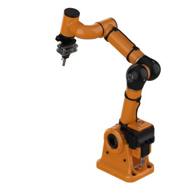 robotik kol üzerinde beyaz izole kaynak 3d render