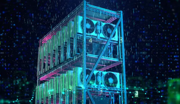 Grafik kartı ya da gpu rafı ile 3d şifreleme çiftliği