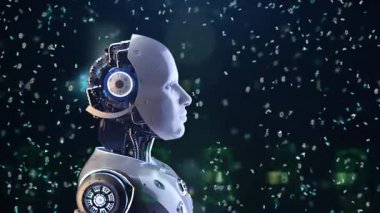 Eğitim arayüzü olan makine öğrenme konsepti ai robot