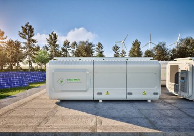 Sıfır emisyonlu 3d enerji depolama sistemi veya pil kabı birimleri grubu