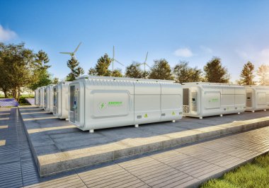 Sıfır emisyonlu 3d enerji depolama sistemi veya pil kabı birimleri grubu