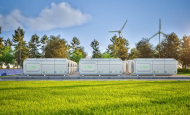 Sıfır emisyonlu 3d enerji depolama sistemi veya pil kabı birimleri grubu