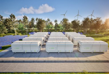 Sıfır emisyonlu 3d enerji depolama sistemi veya pil kabı birimleri grubu