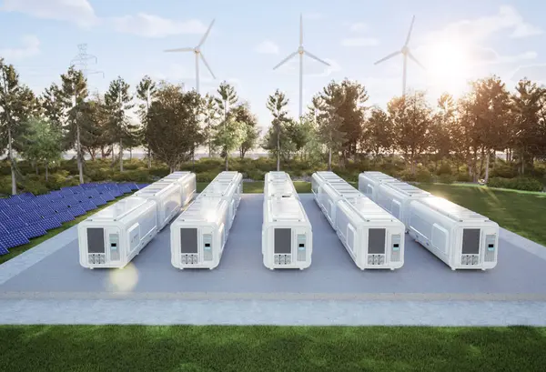 Sıfır emisyonlu 3d enerji depolama sistemi veya pil kabı birimleri grubu