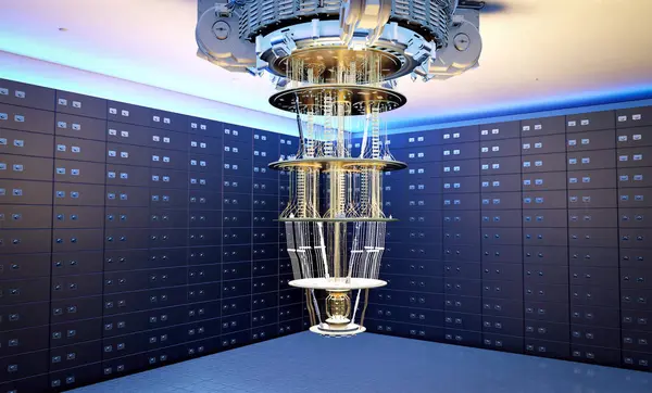 3D işlemeli altın kuantum bilgisayar makinesi