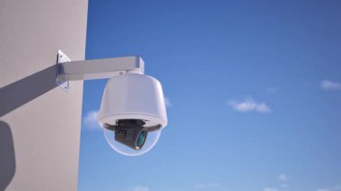 Gündüz vakti halkın güvenliği için güvenlik kamerası ya da güvenlik kamerası