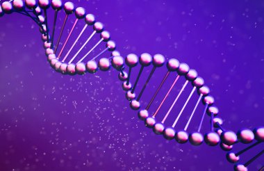 3D görüntüleme dijital DNA sarmalı veya parlayan ışık ile genom yapısı