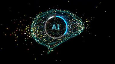 Parlak ışığı olan dijital devre beyni