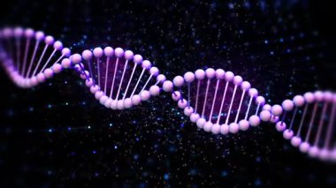 Mor metalik DNA sarmalı veya genom yapısı 4k görüntü