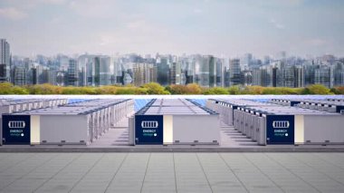 Sıfır emisyonlu akıllı şehir için enerji depolama sistemleri veya pil taşıyıcı birimleri