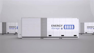 Enerji depolama sistemleri grubu veya batarya kabı birimi 4k görüntü