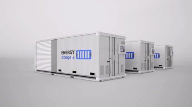 Enerji depolama sistemleri grubu veya batarya kabı birimi 4k görüntü