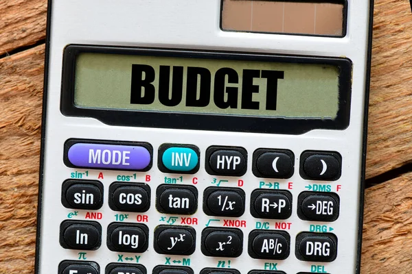 Budget Mot Sur Écran Calculatrice — Photo