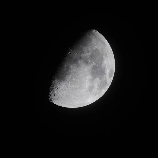 Half Moon Black Sky Background Night — Stock Photo, Image