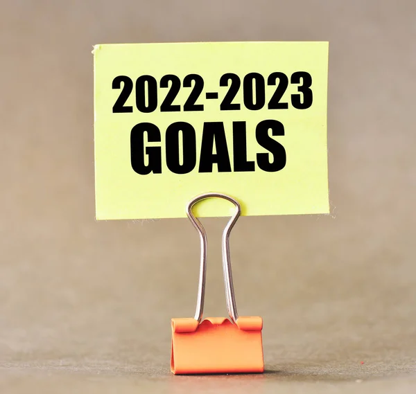 2022 2023 Objectifs Mots Sur Petit Morceau Papier — Photo