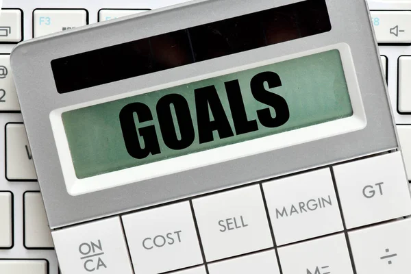 Goals Palavra Tela Calculadora — Fotografia de Stock
