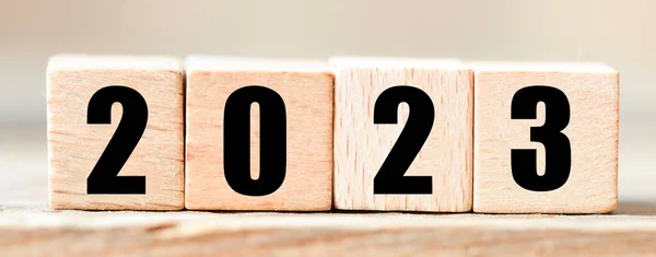 2023 Ułożone Liter Drewnianych — Zdjęcie stockowe