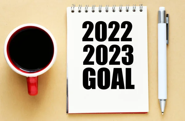 2022 2023 Mots Dans Carnet Bureau — Photo