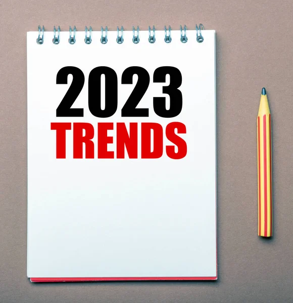 Trends 2023 Words Office Notebook — Stock fotografie