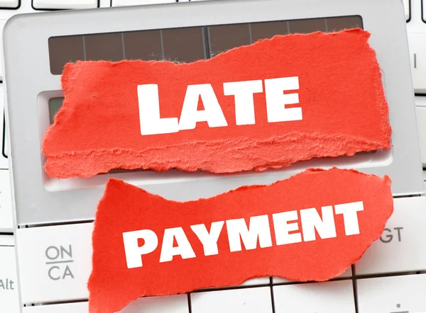 Late Payment Words Little Red Sheets Paper — Stock Photo, Image