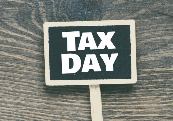 Tax Day Words Written Chalk Board Time Summer Vacation — Stock Photo, Image