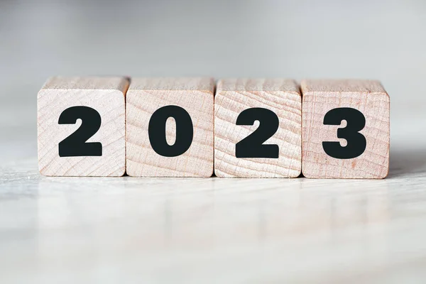 2023 Ano Organizado Partir Letras Madeira — Fotografia de Stock