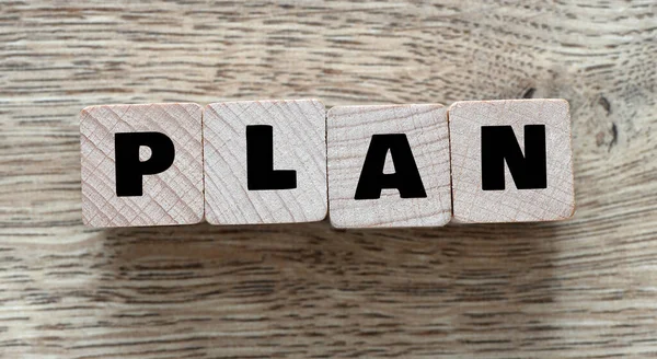 Plan Word Arranged Wooden Letters — Stock Photo, Image