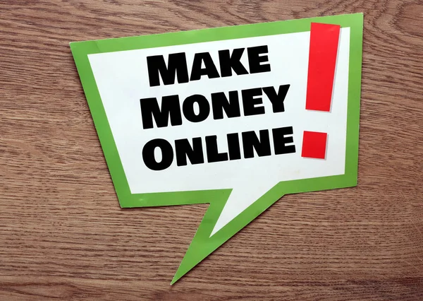Make Geld Online Schriftzug Auf Notizblock Geschrieben Geschäftskonzept — Stockfoto