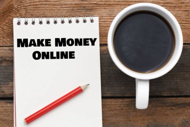 Not defterine yazı yazarak para kazanabilirsin. İş konsepti.