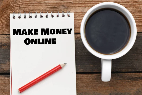 Make Money Online Bokstäver Skrivna Anteckningsblock Affärsidé — Stockfoto